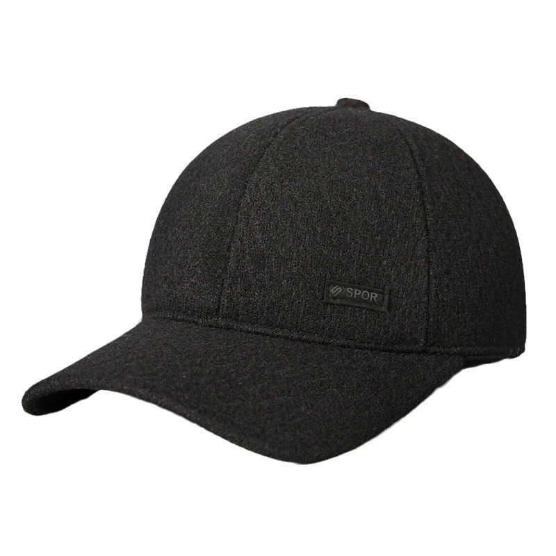 2025 Winter New Style 6-Panel Dad Hat-Wool Material-Thickened-Warm-Cold-proof Sporty Baseball Cap-Ear Protection Design