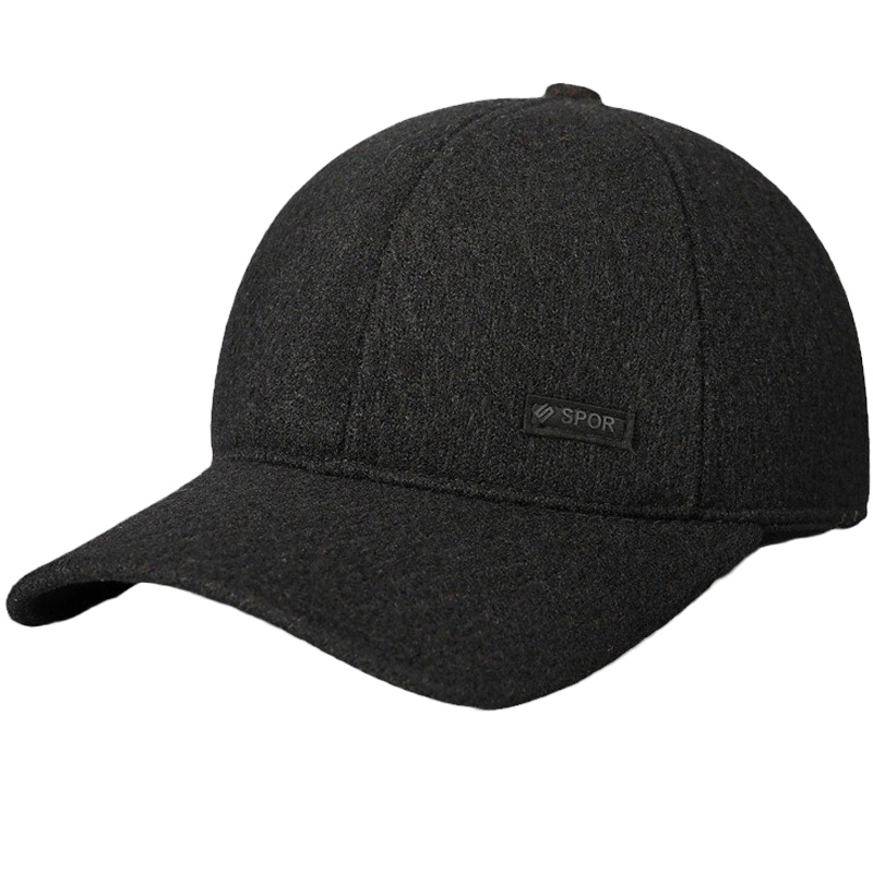 2025 Winter New Style 6-Panel Dad Hat-Wool Material-Thickened-Warm-Cold-proof Sporty Baseball Cap-Ear Protection Design