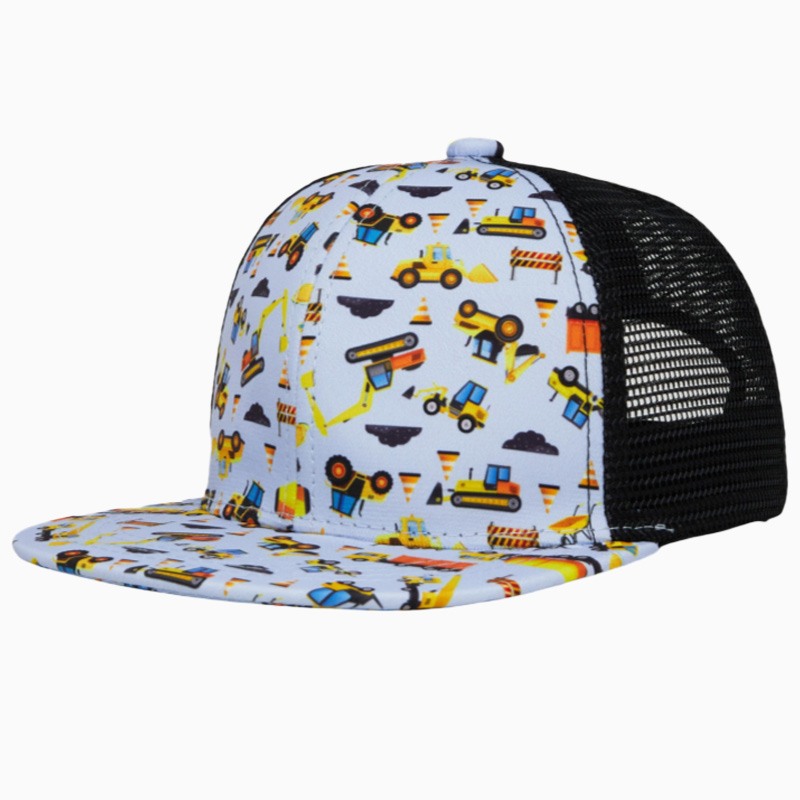 High Quality Custom Printed 6-Panel Polyester Truck Hat Fashionable Unisex Outdoor Kids Casual Travel for Sports Age Children
