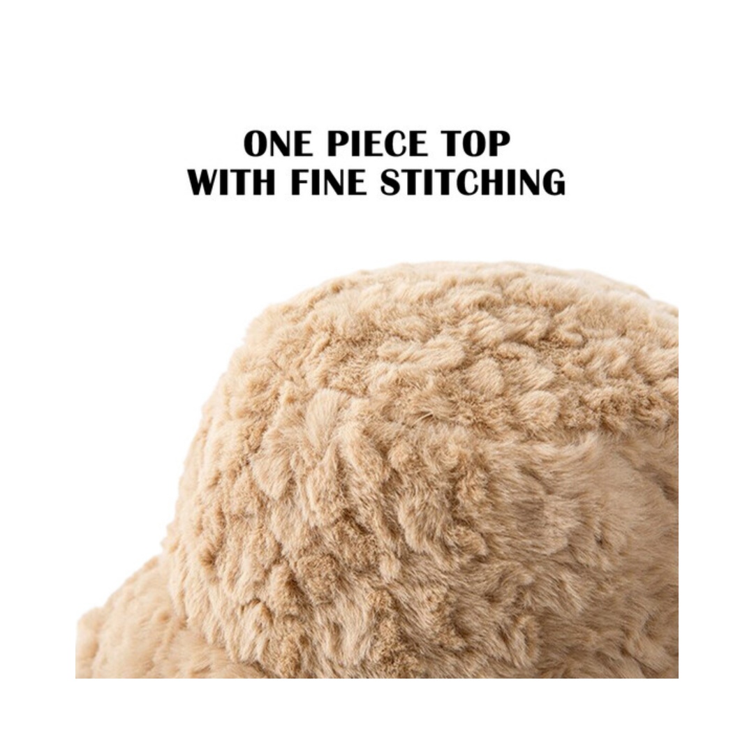 Winter Sporty Fisherman Hat Plush Fashion Lamb Wool Warm Curve Brim Breathable Waterproof Terry Fabric Custom Logo Fruit Letter