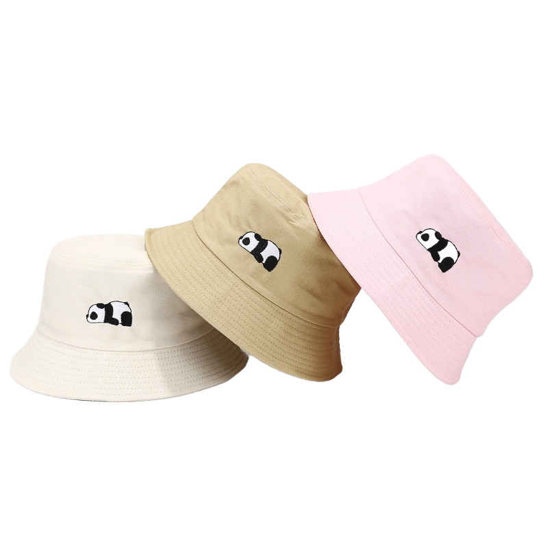 High Quality Custom Designer Embroidery Logo Wide Brim Cotton Bucket Hats