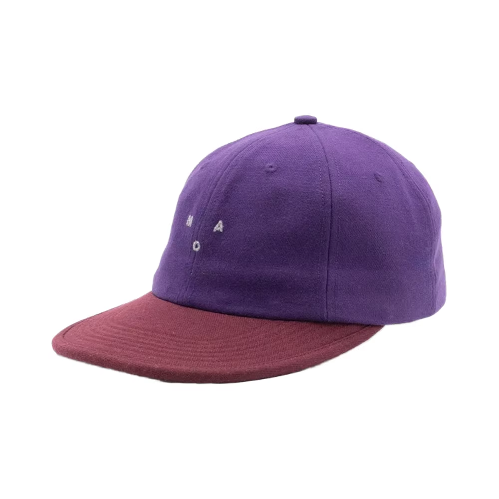 Six-Piece Unstructured Flat Brim Cap Multicolor Wool Embroidered Metal Snapback Canvas Denim Sports Outdoor Winter Cycling Party