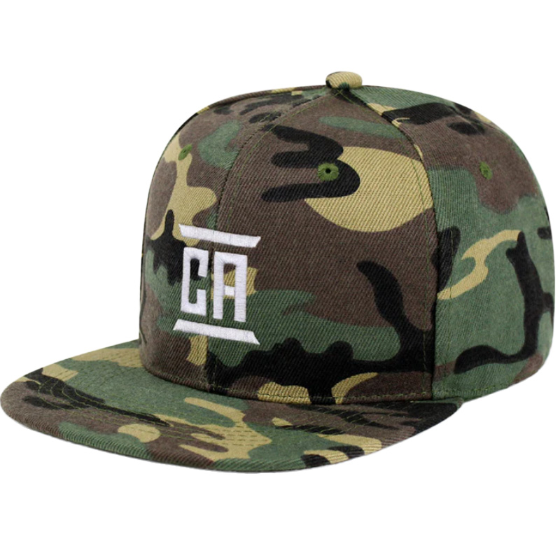 2026 Premium Camo Embroidered Logo Snapback Cap Flat Brim Adjustable Outdoor Streetwear Fashion Caps for Daily Wear Hip-Hop Hat