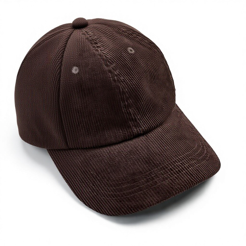 Vintage Style  Six-Panel Baseball Cap in Corduroy Unisex Adjustable