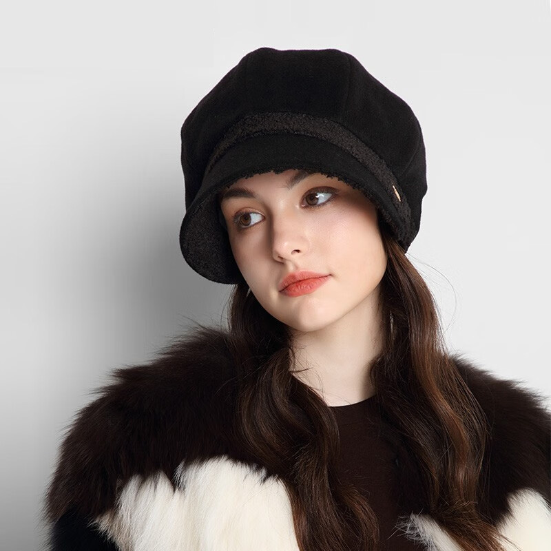 Fashion Custom High Guality Soft Wool Octagonal Beret Hat Winter Warm Women Cap Solid Color Beanies for