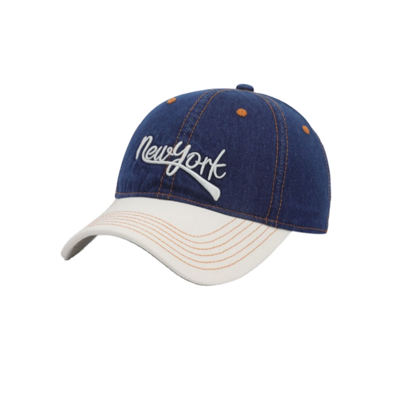 New Spring/Summer 2026 High-Quality Casual Two-Tone Adjustable 6-Panel Baseball Cap with Letter Embroidered Logo