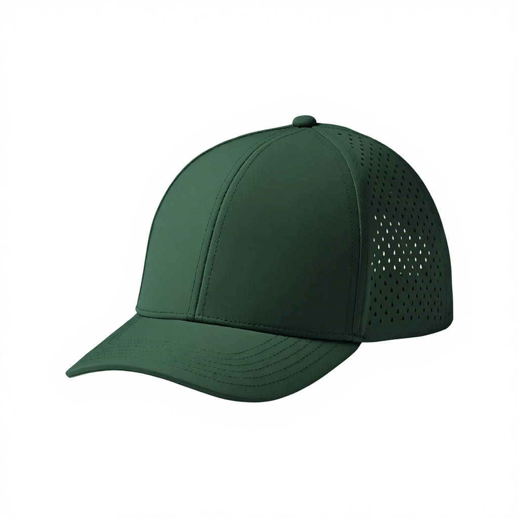 100% Polyester 6-Panel Baseball Cap - Waterproof & Laser-Cut Design