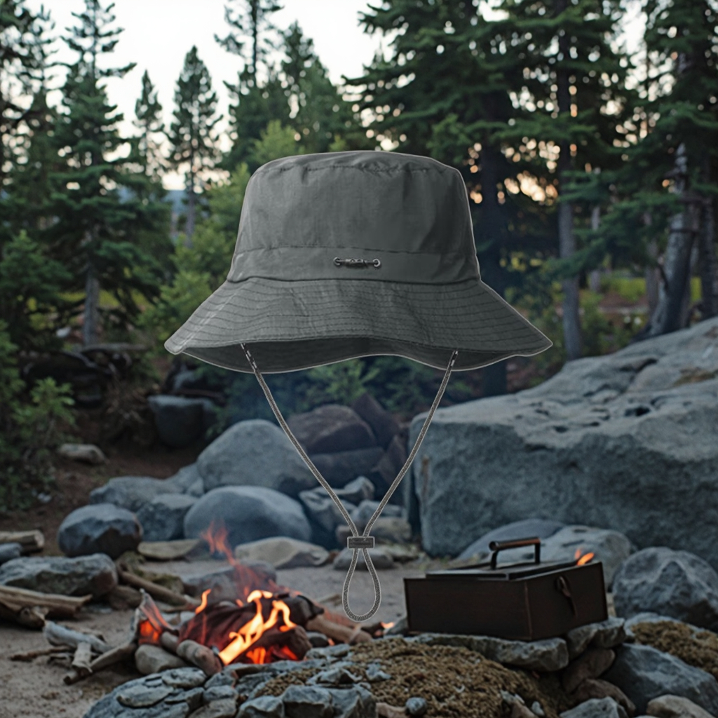 Casual Daily Bucket Hats with Strings Fashionable Cartoon and Letter Patterns for Camping Fishing Hiking Jungle Adventures