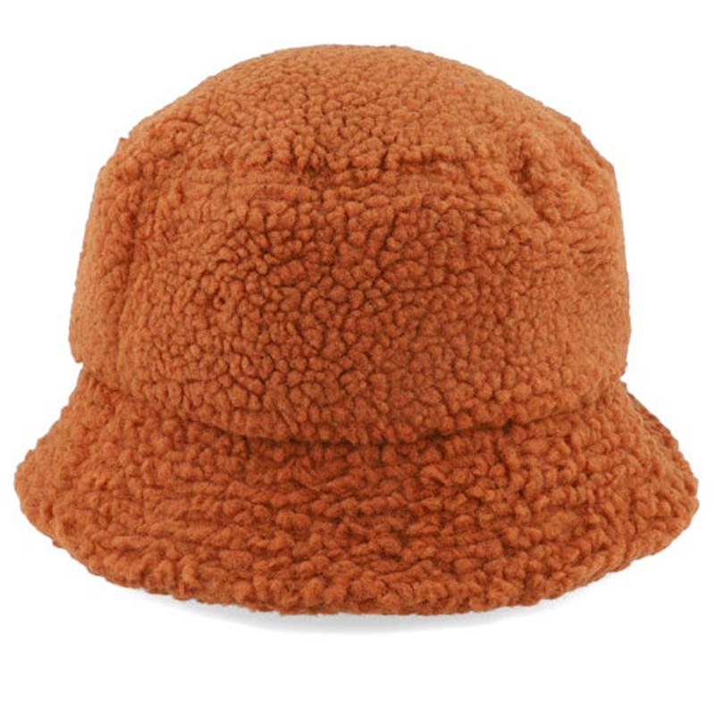 Custom Logo Winter Bucket Hats with Wide Brim Keep Warm Lamb and Polar Fleece for Men Women Children