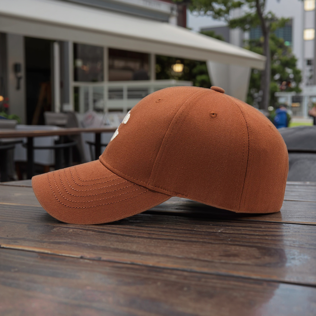 Letter 'C' Embroidered 100% Cotton Hard-brimmed Wide-brimmed Adjustable Sun Visor Baseball Cap Silver Copper Buckle for Street