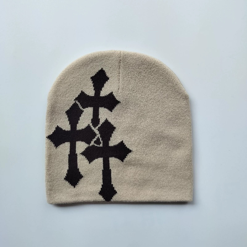 Trendy Cross-Shape Jacquard Hats for Men and Women Popular Hip-hop Street Style for Outdoor Sports and Travel