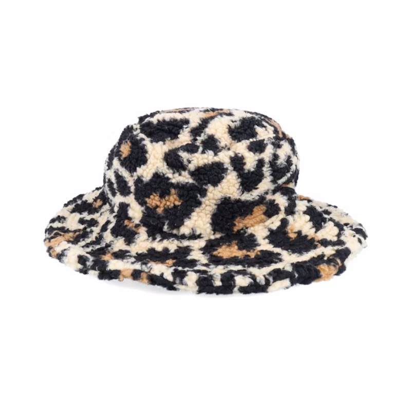 Large Custom Leopard Bucket Hats with Wide Brim Outdoor Fishing Design Wholesale Embroidery Bucket Hats for Men and Women