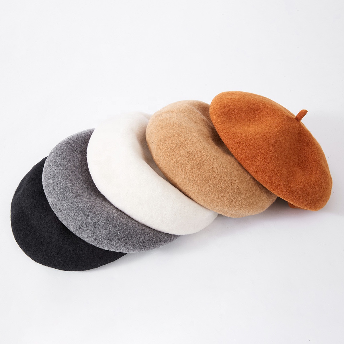 High Quality 100% Wool Winter Beanie Cap Custom Logo Embroidery for Women's Travel