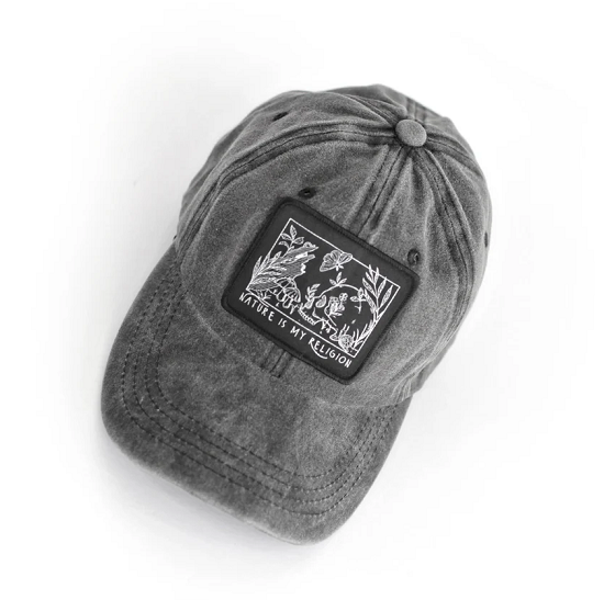 Vintage Washed Cotton Baseball Cap - Distressed Gray Retro Unisex