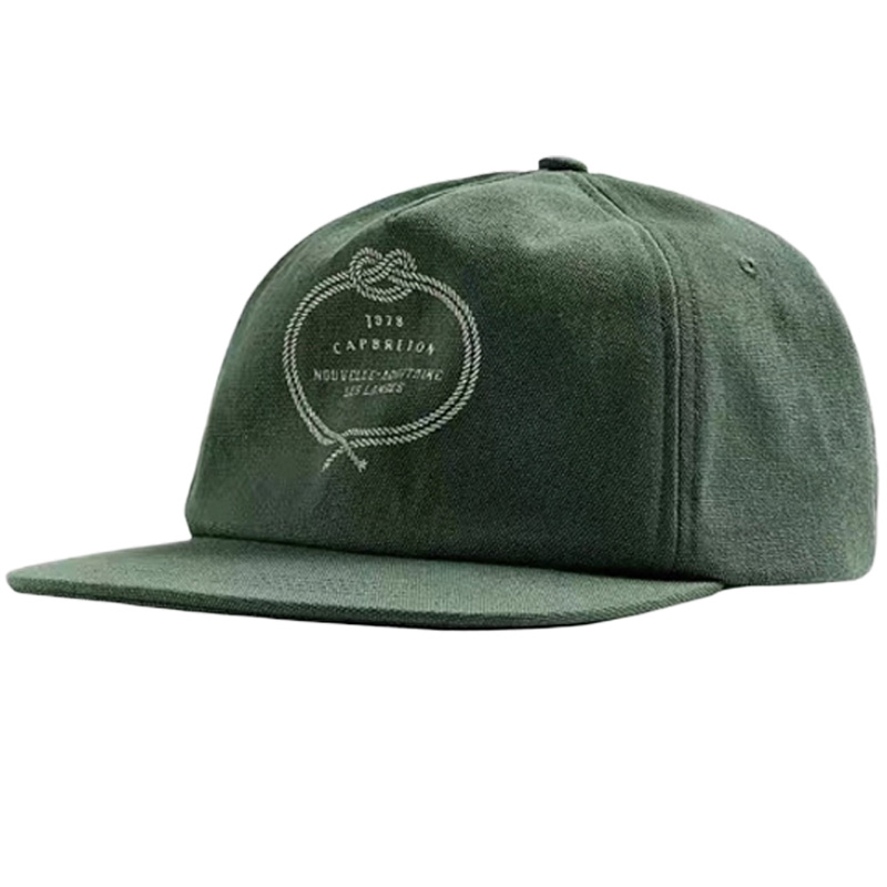 High Quality 100% Cotton Straight-Brimmed Hat with Fashionable Washed-Print and Contrasting Colors Casual Style for Outdoor Use