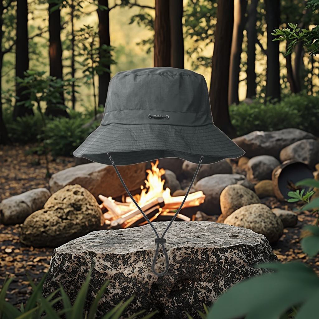 Casual Daily Bucket Hats with Strings Fashionable Cartoon and Letter Patterns for Camping Fishing Hiking Jungle Adventures