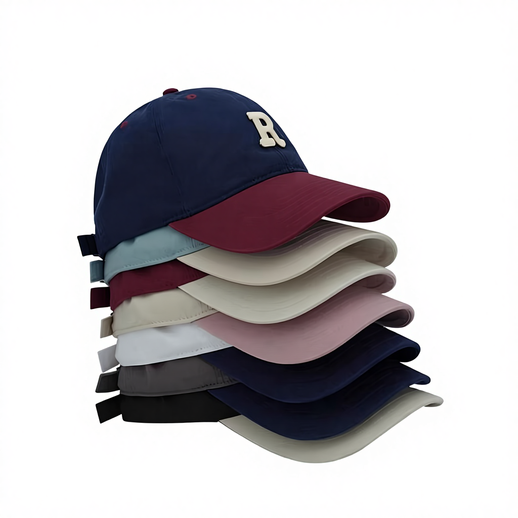 Custom Cotton Fashion 2025 Trendy Formal Casual Color-blocked R Letter Embellished Adjustable Unisex Baseball Cap Common