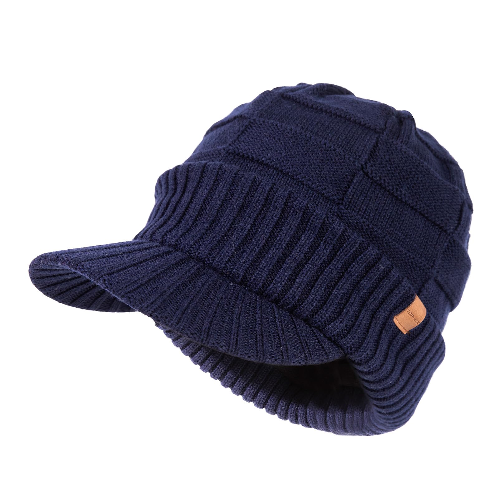 New Model Custom Acrylic Beanie with Brim Visor Cap Warm Winter & Autumn Hat for Men Women