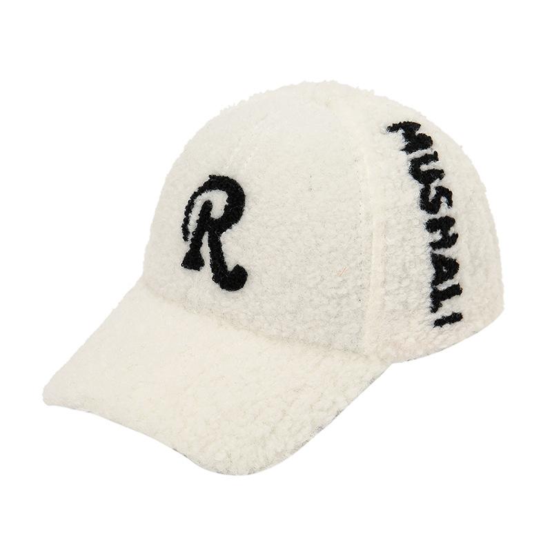 Women's Custom Logo Winter Teddy Fur Sport Baseball Cap Fleece Warm Fluffy Fleece Twill Printed Embroidered Formal Small
