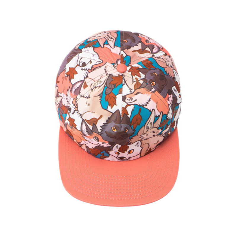 Custom 5 Panel Flat Brim Snapback Cap Vintage Hip Hop Casual Cute Animal Print Gorra Men Women Logo Fashionable Outdoor Wear