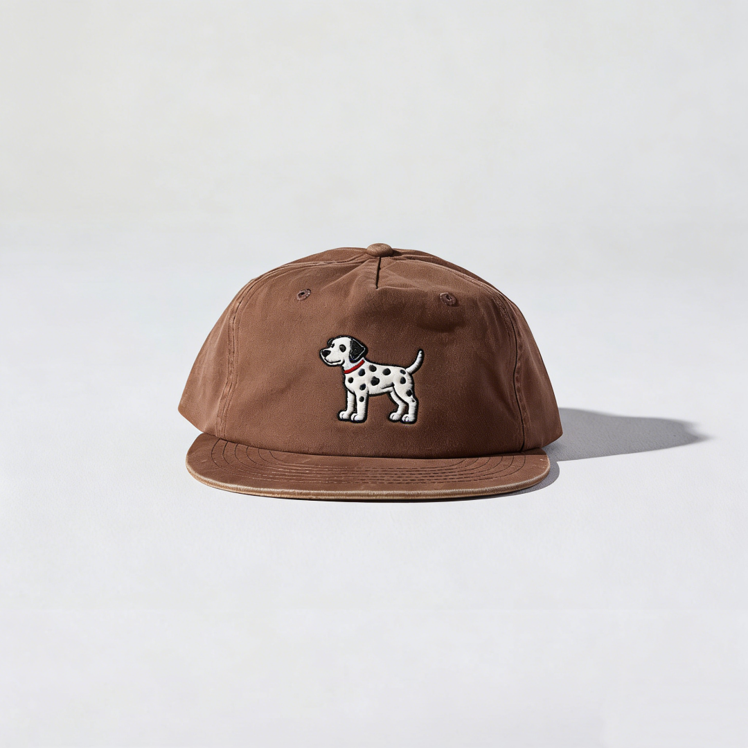 Custom 5-Panel Sports Flat Brim Animal Pattern Embroidered Cap Cotton Brown Breathable Waterproof Street Snapback Baseball Caps