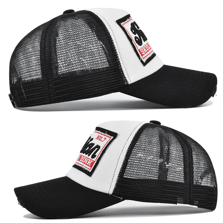 3D Embroidered Custom Logo Hip Hop Unisex Adjustable 5-Panel Mesh Trucker Cap with Breathable Fabric