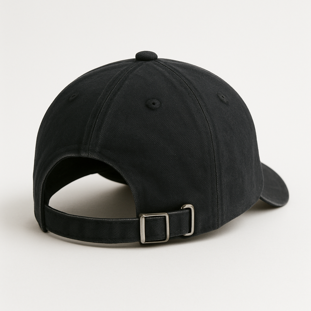 Men's Border Collie Embroidered Black Adjustable Cotton Denim Baseball Cap
