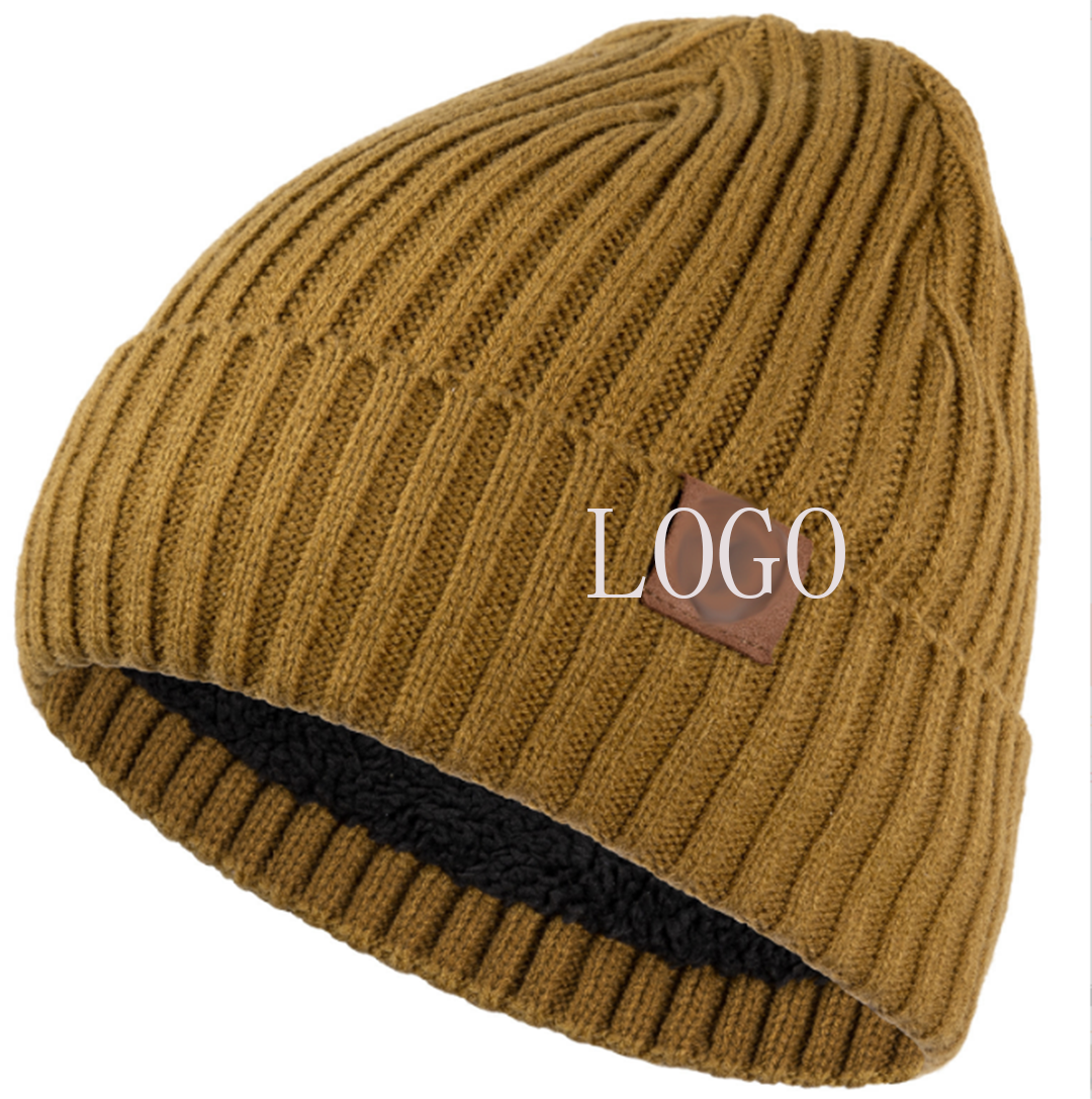 Knitted Hat Winter Double Layer Can Be Customized and Plush to Keep Warm Men's and Women's General Fashion Woolen Hat