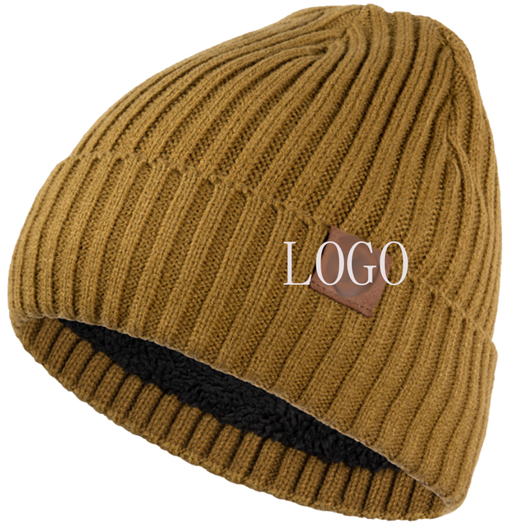 Knitted Hat Winter Double Layer Can Be Customized and Plush to Keep Warm Men's and Women's General Fashion Woolen Hat