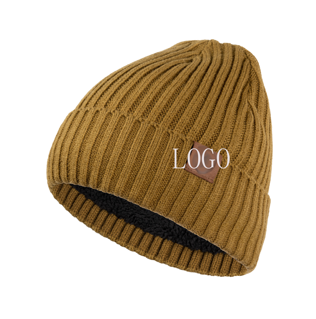 Knitted Hat Winter Double Layer Can Be Customized and Plush to Keep Warm Men's and Women's General Fashion Woolen Hat