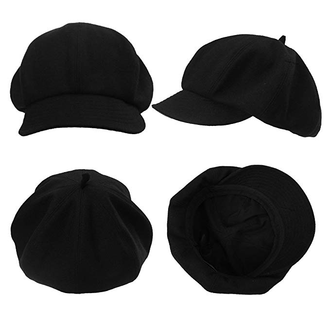 Custom Cute Vintage Newsboy Hat Cap Tweed Wool Winter Beret Hats for Ladies