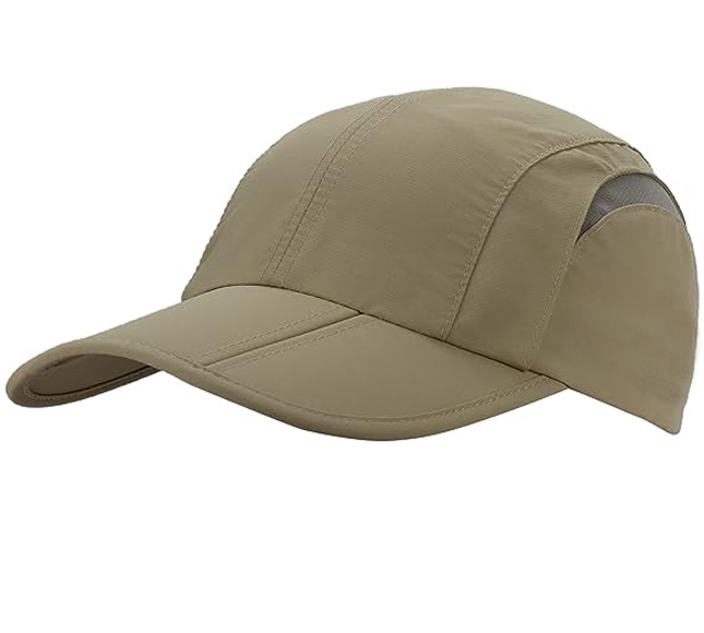 Folding UPF50+ Sun Protection Quick Dry Baseball Cap Portable Adjustable Outdoor Sports Hats for Men, Women