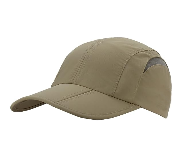 Folding UPF50+ Sun Protection Quick Dry Baseball Cap Portable Adjustable Outdoor Sports Hats for Men, Women
