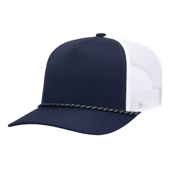 2024 Custom 100% Polyester 5 Panel Unisex Trucker Mesh Hats High Quality Patch Embroidery Logo Hip Hop Fashion Plain Design