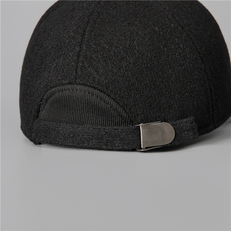 2025 Winter New Style 6-Panel Dad Hat-Wool Material-Thickened-Warm-Cold-proof Sporty Baseball Cap-Ear Protection Design