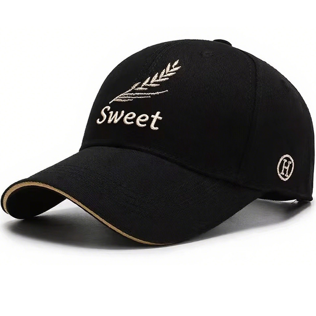 Manufacturer Custom 6-Panel Twill Cotton Sporty Baseball Cap Fashionable 6-Panel Hat Rubber Logo Metal Line Embroidery Puff