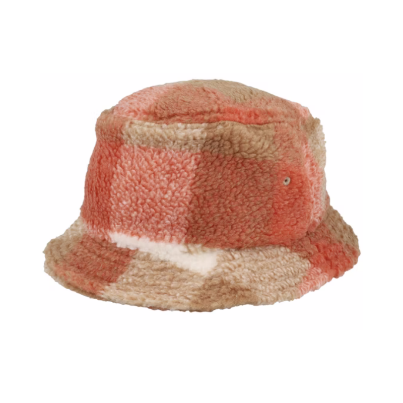 Original Whitesand Toffee Sherpa Check Bucket Hats Custom Logo Blank Keep Warm Wide Brim Winter Hat for Men Women and Children
