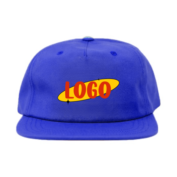 2024 Unisex Custom 5 Panel Snapback Embroidery Logo Animal Hemp Cotton Canvas Fashionable Unstructured 5-Cap Set for Sports