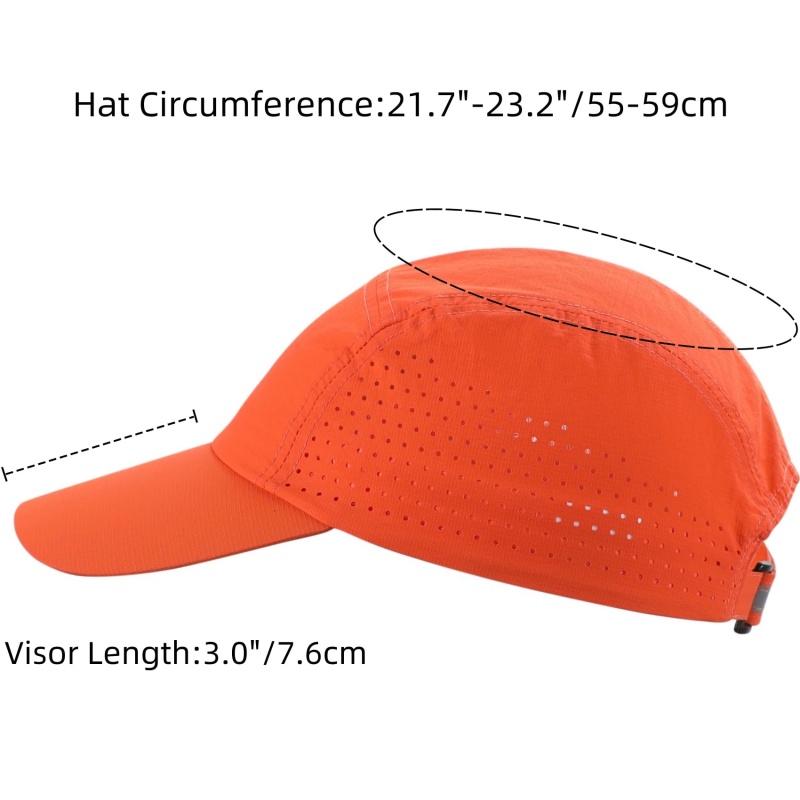 Breathable Lightweight Orange Waterproof Running Cap Adjustable Quick-Dry Outdoor Sports Hat for All Seasons