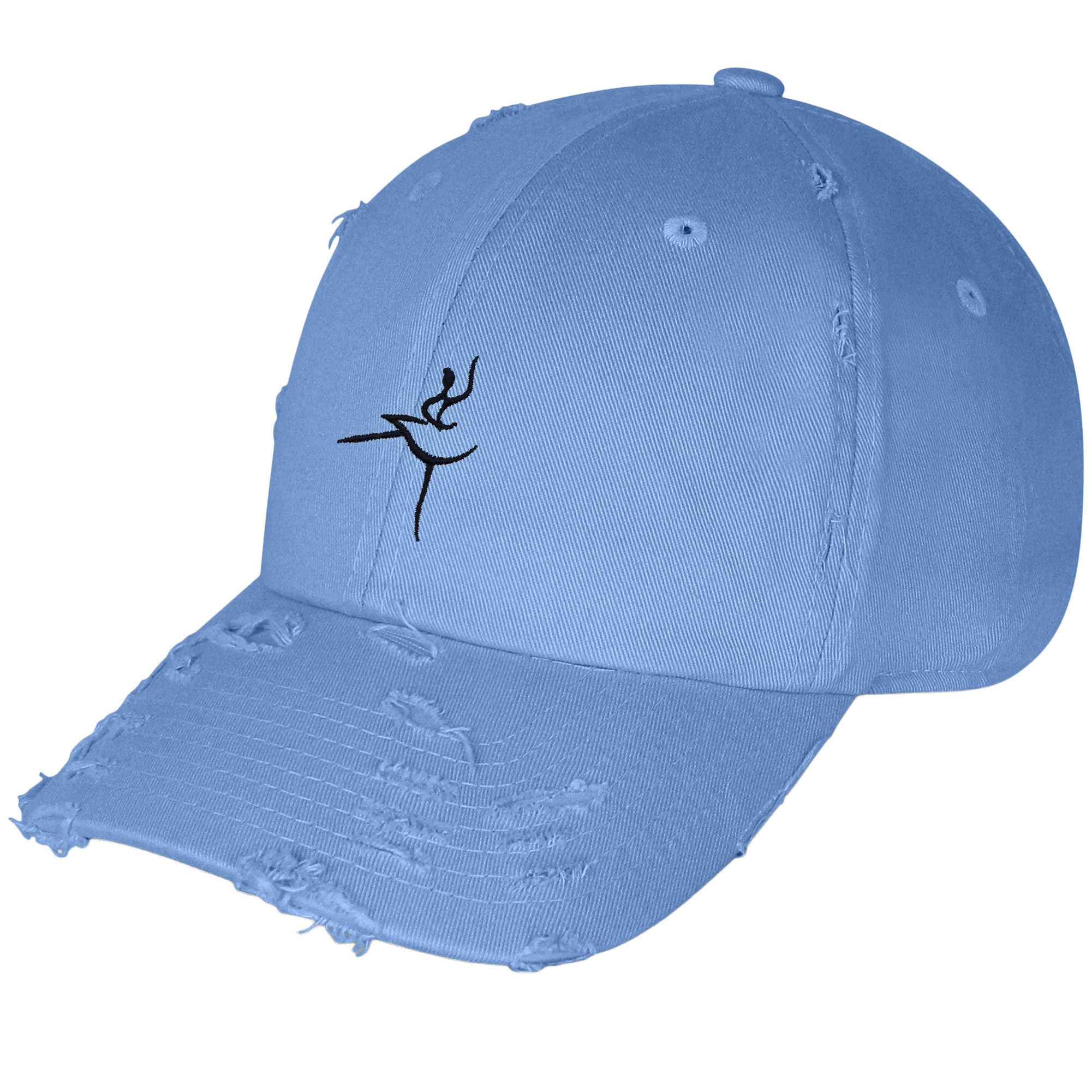 2026 Premium Light Blue Distressed Cotton Baseball Cap with Embroidery Vintage Washed Adjustable Dad Hat Comfortable Casual  Hat