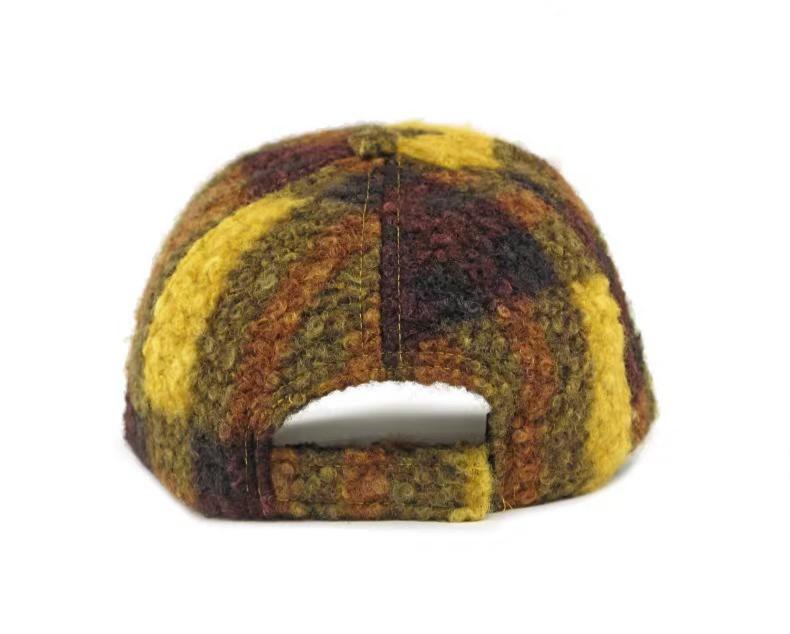 Autumn Winter New Retro Variegated Fleece Plaid Baseball Cap Unisex Casual Warm Distressed Soft Top Adjustable Puff Image Hat