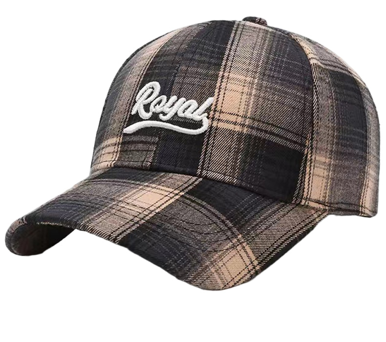 Black Brown Letter Royal Embroidered Twill Dobby Common Casual Baseball Cap Unisex Adjustable Strap Sun Duckbill