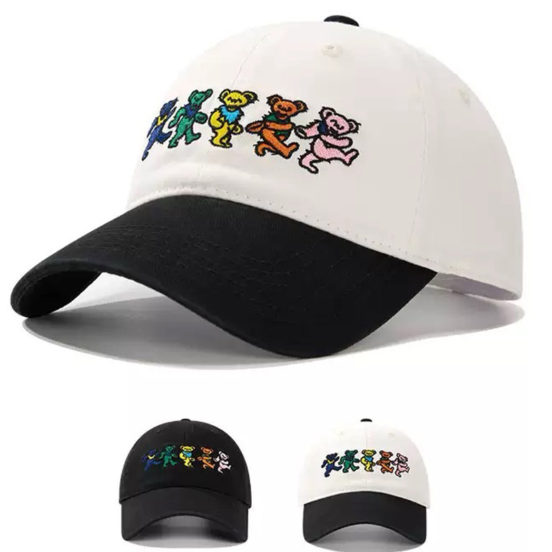 High Quality Hand Embroidered Six Baseball Caps Vintage Sporty Twill Fabric Customizable Options