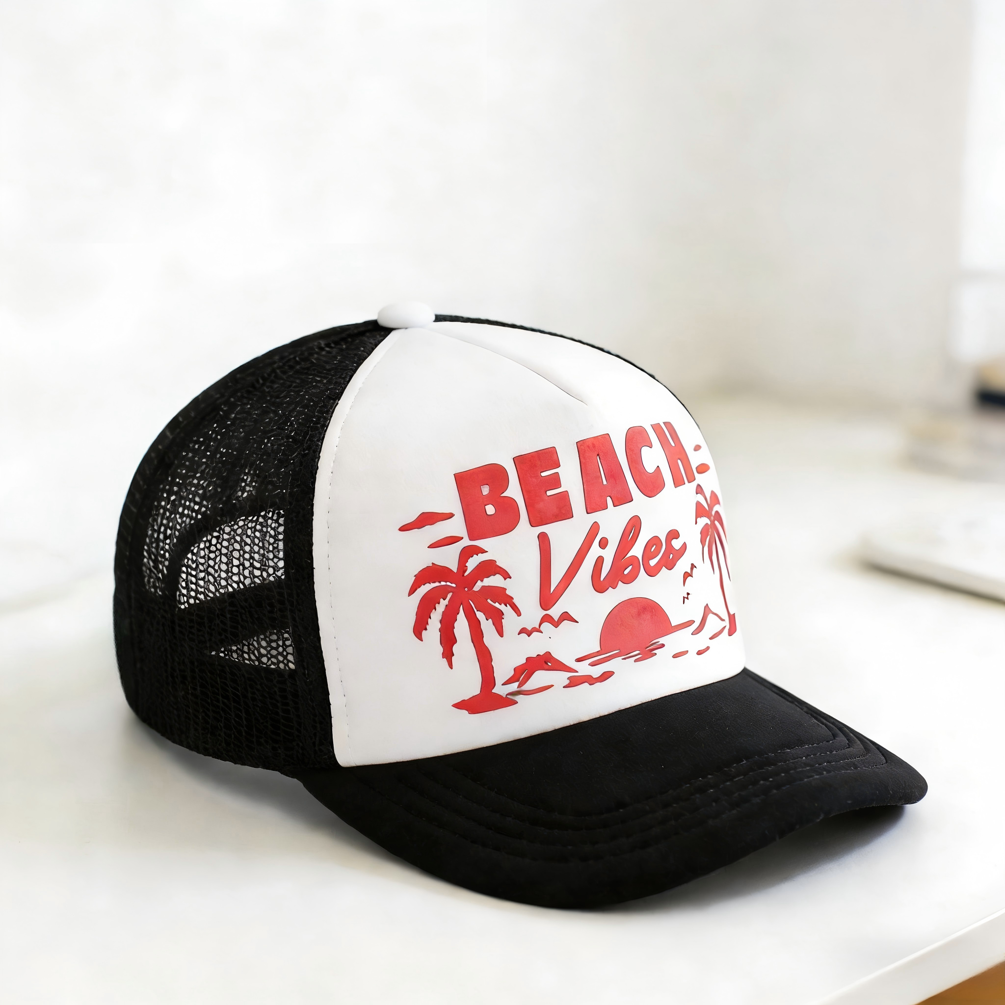 2026 Premium Foam Trucker Hat Puff Print Mesh Back Snapback Cap Adjustable Breathable Summer Sun Hat for Unisex Outdoor Hat