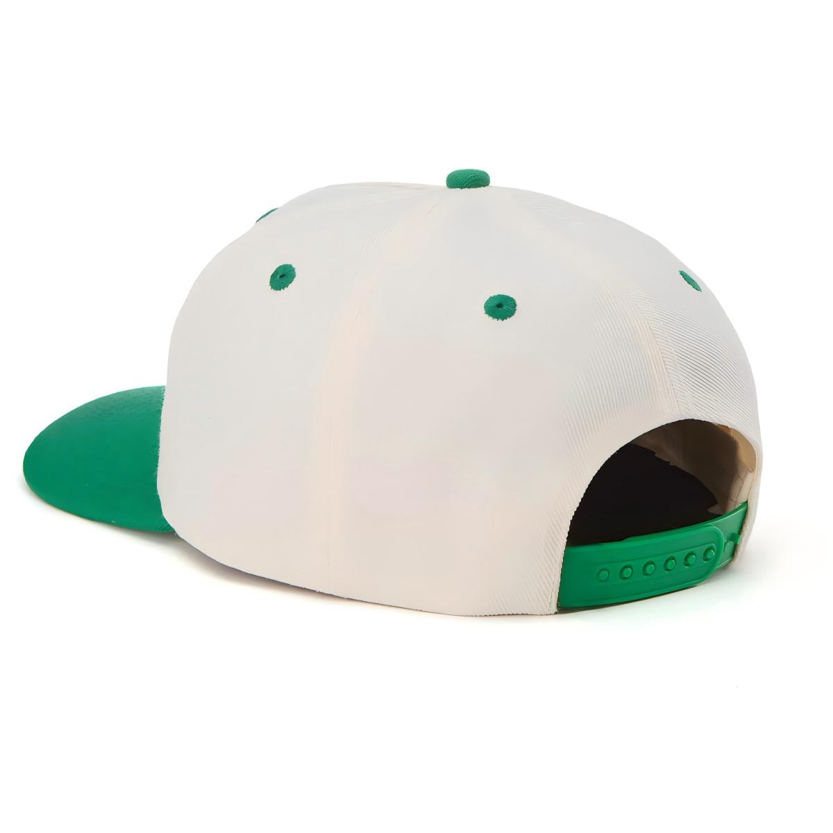 5 Panel Baseball Cap Cream Green Applique Hat Streetwear Adjustable Cotton Cap for Unisex Fashion Casual Outdoor Sports Headwear