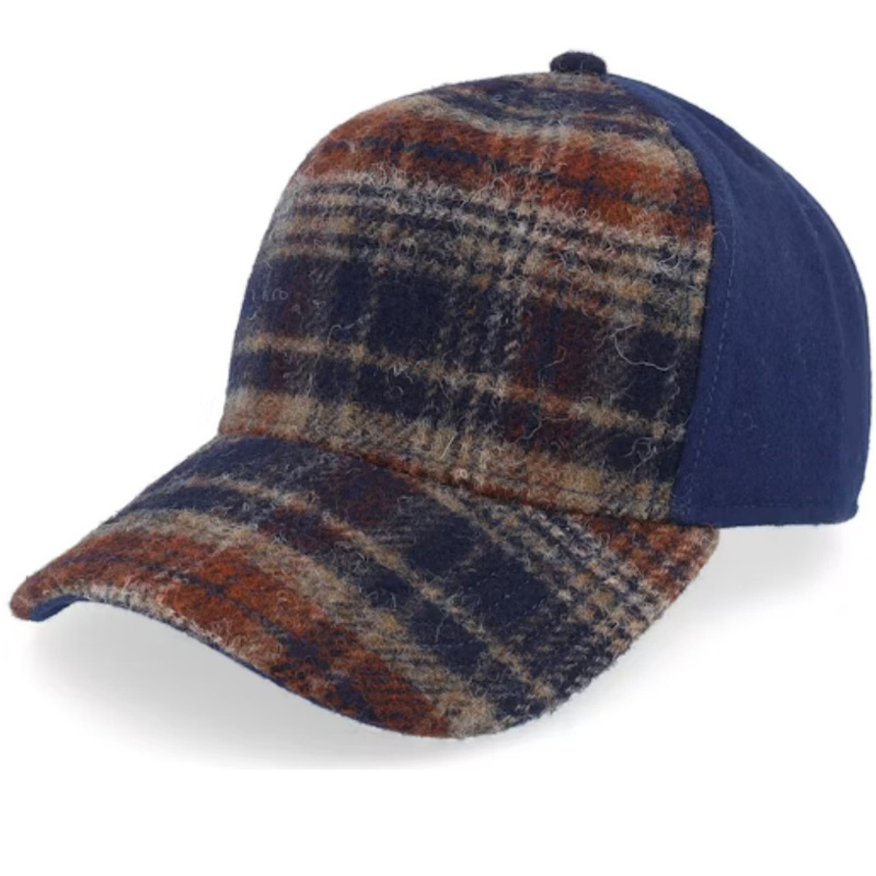 Premium Quality Custom Baseball Cap Sporty Antique Stitching Chessboard Plaid Affixed Cloth Embroidery Fruit Trendy Vintage