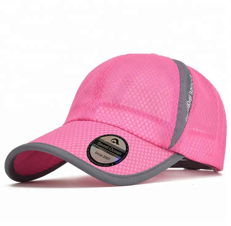 Custom High Quality Dry Fit Running Cap 6 Panel Oxford Polyester Mesh Waterproof Breathable Flat Stylish Sporty Design Letter