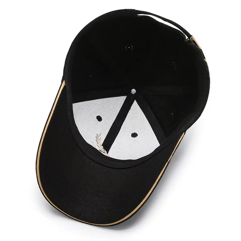 Manufacturer Custom 6-Panel Twill Cotton Sporty Baseball Cap Fashionable 6-Panel Hat Rubber Logo Metal Line Embroidery Puff