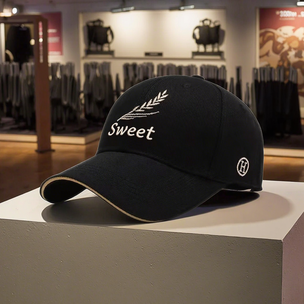 Manufacturer Custom 6-Panel Twill Cotton Sporty Baseball Cap Fashionable 6-Panel Hat Rubber Logo Metal Line Embroidery Puff