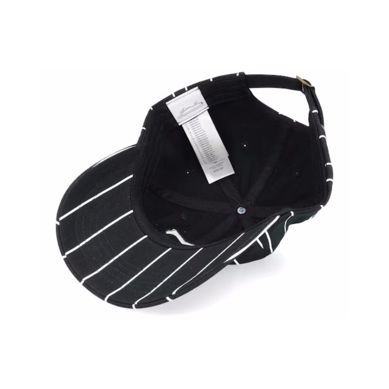 Custom Embroidered Retro Patch Pinstripe Baseball Cap 6-Panel Cotton Sports Cap for Women Black Red White Dad's Outdoor Fruit